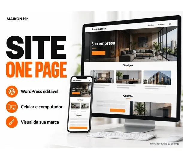 Criação de Site One Page em WordPress para Celular e Computador
